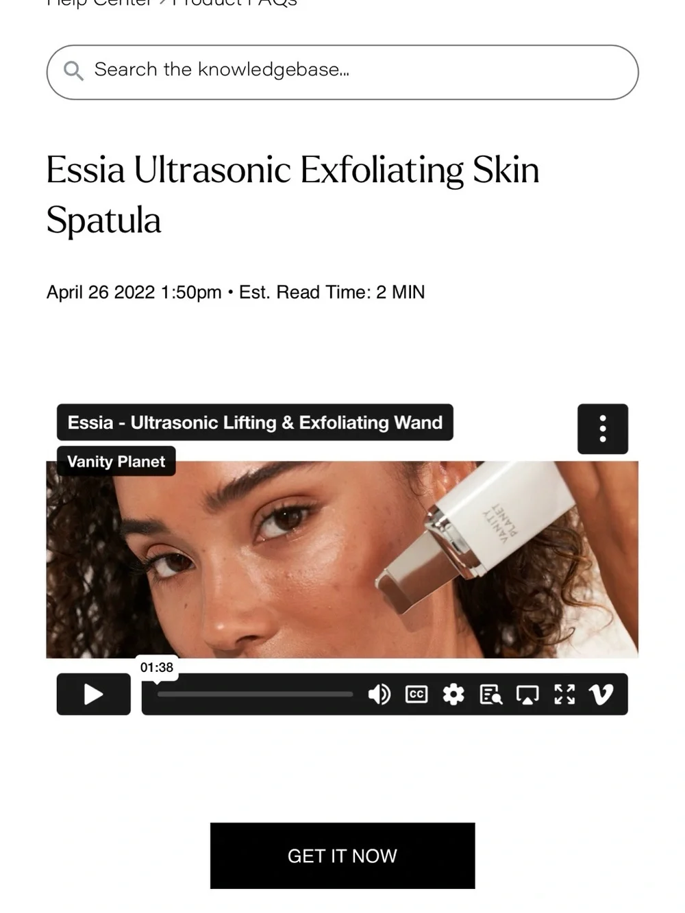 Vanity Planet Essia Ultrasonic Lifting & Exfoliating Wand - White